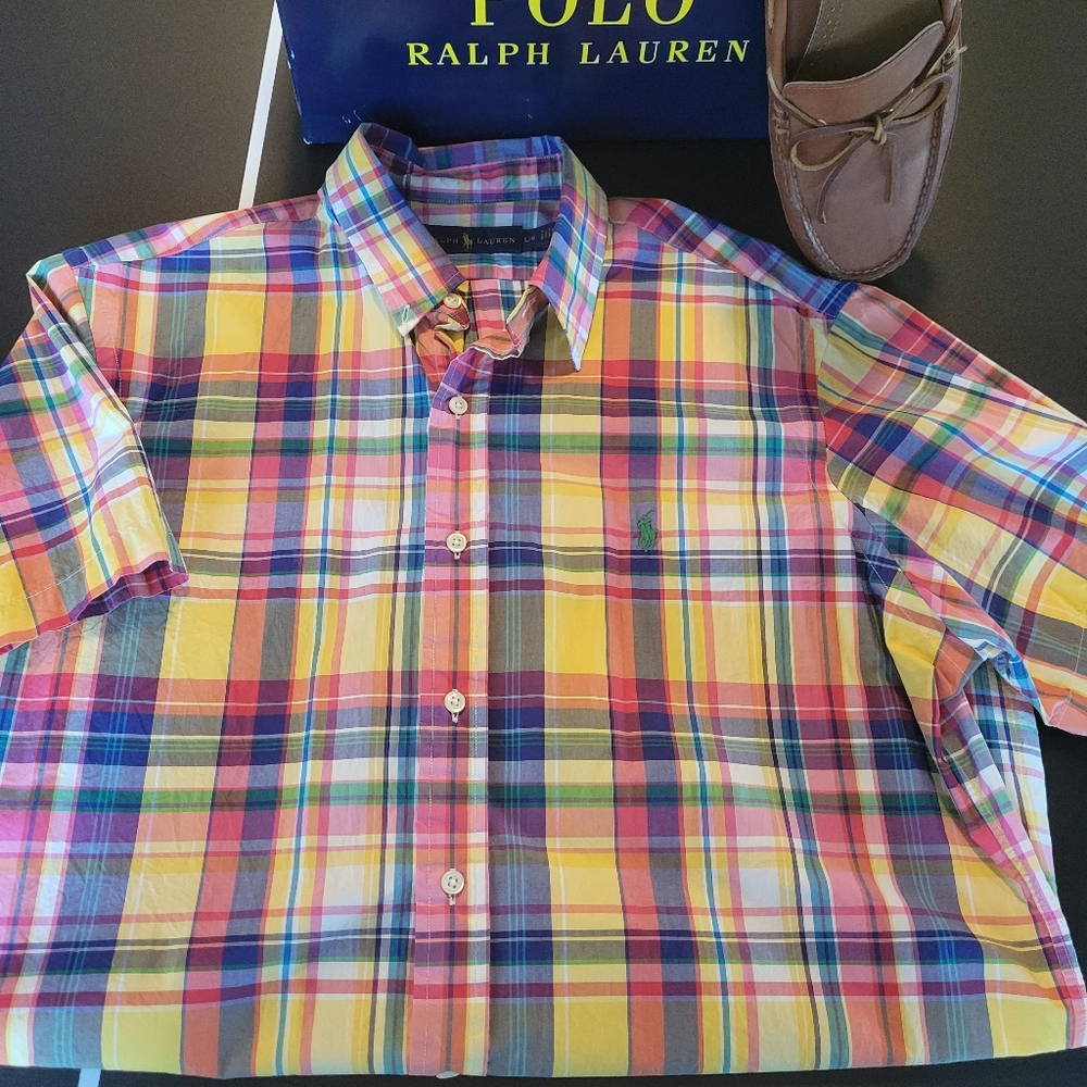 Ralph Lauren classic fit plaid oxford fun shirt